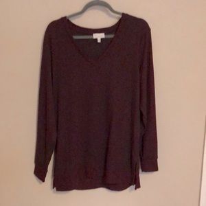 Lucky Brand Tunic Sweater Deep Purple size L/G
